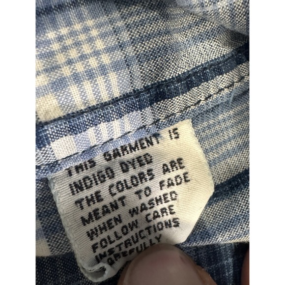 Tommy Bahama Denim Mens Blue Plaid Button Down Shirt Size S - Picture 6 of 7